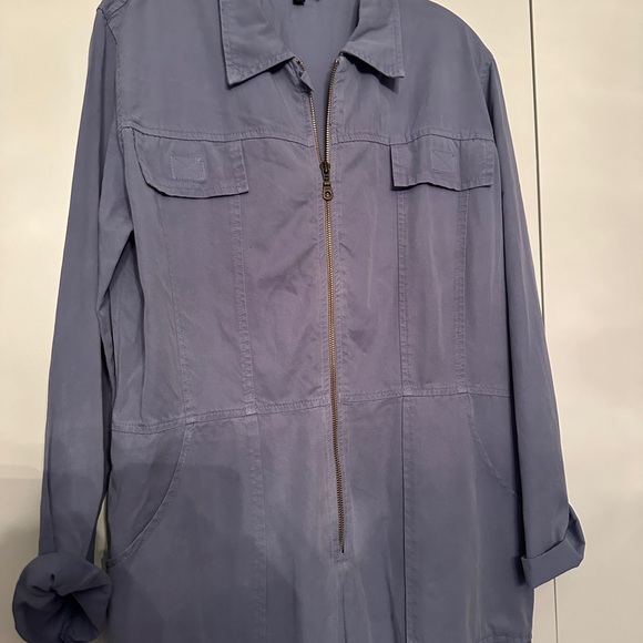 Boston Proper Slate Blue Utility Jumpsuit - Picture 2 of 7